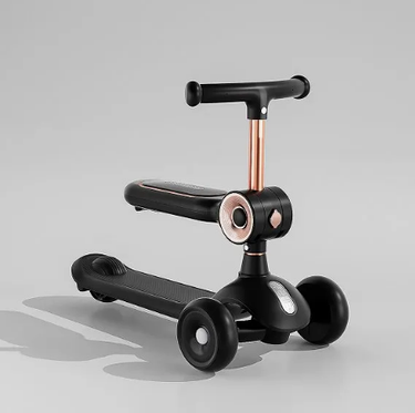 2in1 Foldable Kids Scooter With Light & Music - Black
